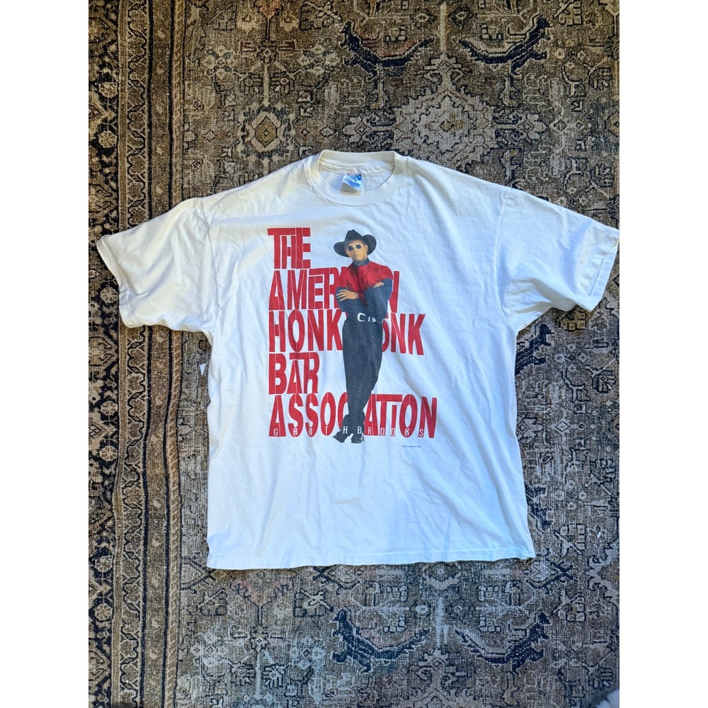 Vintage 1993 Garth Brooks AHBA Tour T-Shirt Hanes Beefy-T White XL Single Stitch